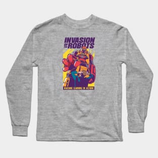 Invasion of the Robots | Retro Comic Book Long Sleeve T-Shirt